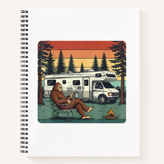 Vintage Camping Motorhome RV Bigfoot Adventure Notebook (Front)