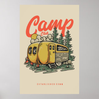 vintage camping poster woods