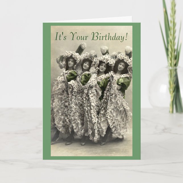 Vintage Can Can Humour Birthday Card (Front)