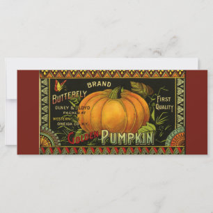 Vintage Can Label Art, Butterfly Pumpkin Vegetable
