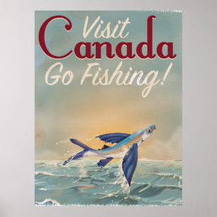 Vintage Canada Fishing travel poster