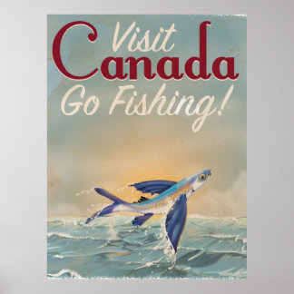 Vintage Canada Fishing travel poster