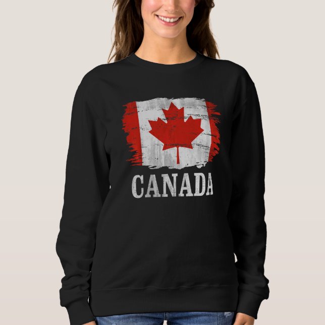 Vintage Canada Flag For Canadian Sweatshirt (Front)