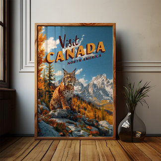 Vintage Canada Lynx Travel Poster