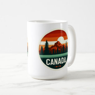 Vintage Canada Retro Mountain Travel Badge Sticker Coffee Mug