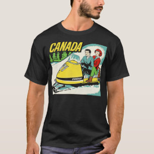 Vintage Canada Snowmobiling Tourist Travel Souveni T-Shirt