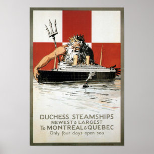 Vintage Canada Steamship Travel Poster