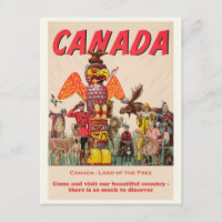 Vintage Canada Travel Tourism Poster
