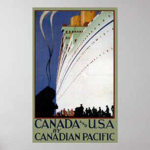 Vintage Canadian Cruise Lines Travel Poster