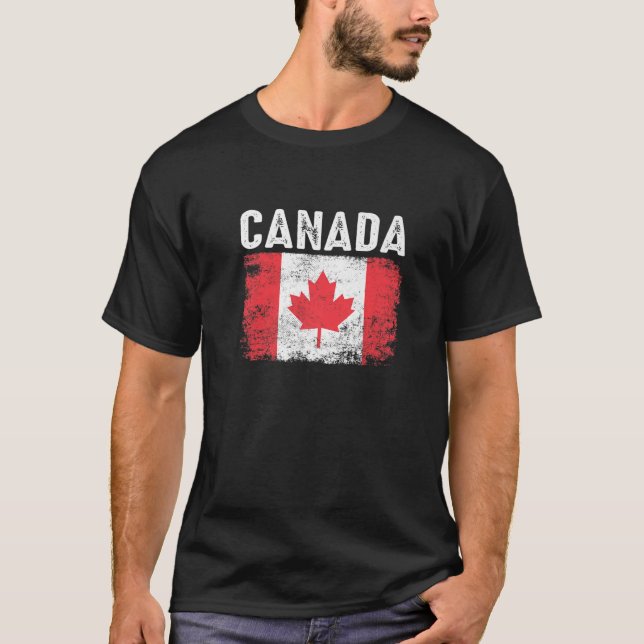 Vintage Canadian Flag Canada Flag T-Shirt (Front)