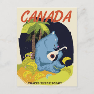 Vintage Canadian travel poster Postcard