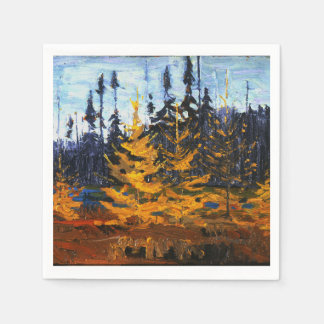 Vintage Canadian Wilderness Tom Thomson Tamaracks Napkin