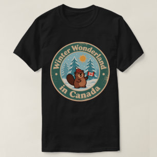 Vintage Canadian Winter Scene T-Shirt