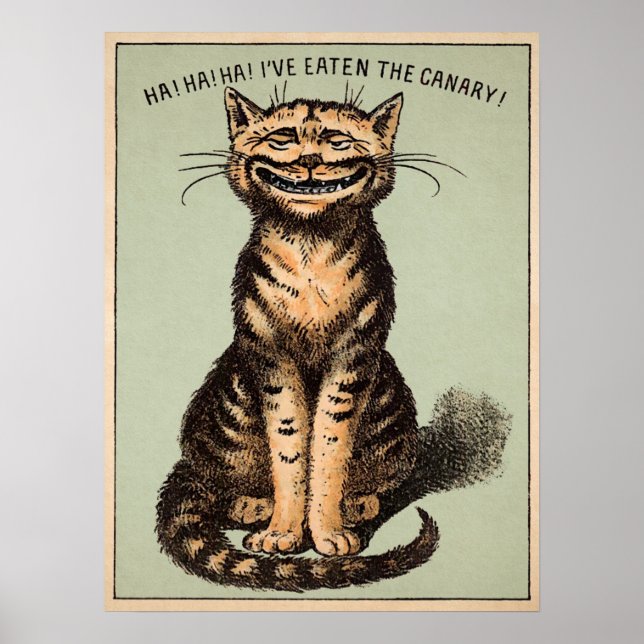 Vintage Canary Cat Poster (Front)