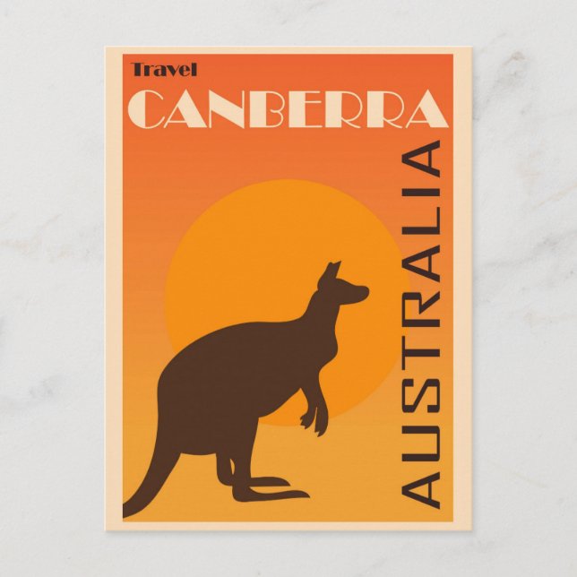 Vintage Canberra Australia Kangaroo Travel Postcard (Front)