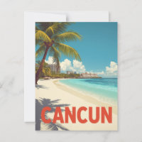Vintage Cancun Mexico Beach Travel