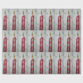 Vintage Candle with Glitter Wrapping Paper