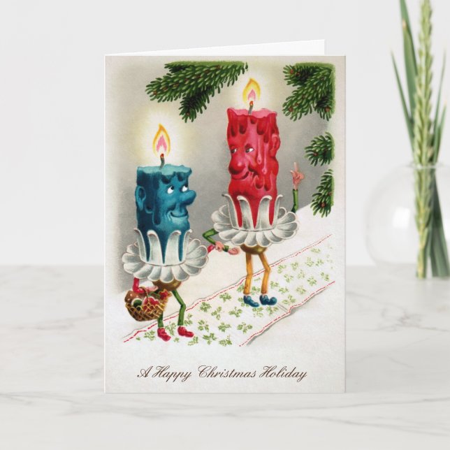 Vintage Candles Christmas Card (Front)