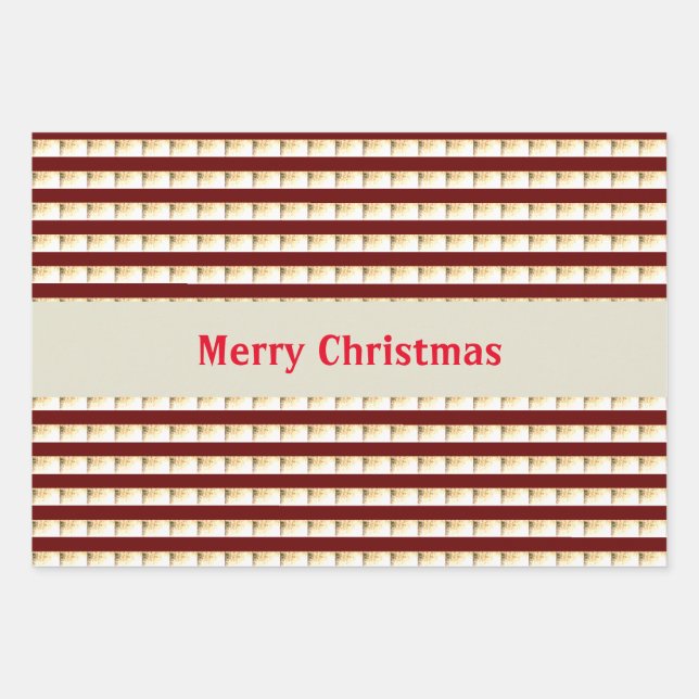 Vintage Candy Cane Strips Wrapping Paper (Front)
