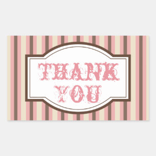 Vintage Candy Stripe Thank You Stickers