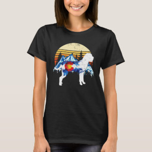Vintage Cane Corso Dog Colorado Flag Sunset Retro T-Shirt