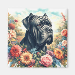 Vintage Cane Corso Dog Painting Magnet
