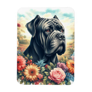 Vintage Cane Corso Dog Painting Magnet