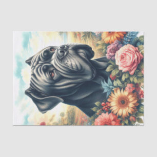 Vintage Cane Corso Dog Painting Tissue Paper