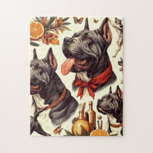 Vintage Cane Corso Illustration Jigsaw Puzzle