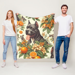 Vintage Cane Corso Seamless Fleece Blanket