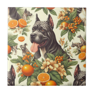 Vintage Cane Corso Seamless Tile