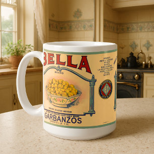 Vintage Canned Garbanzo Beans  Label Coffee Mug
