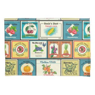 Vintage canned goods-Fruit labels Pillowcase
