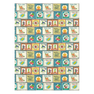 Vintage canned goods-Fruit labels Tablecloth