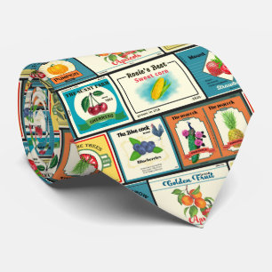 Vintage canned goods-Fruit labels Tie