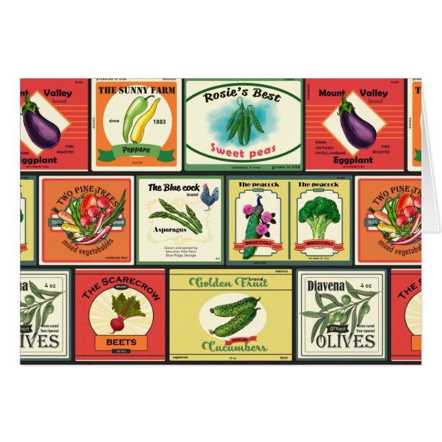 Vintage canned goods-Vegetables labels (Front Horizontal)