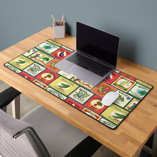 Vintage canned goods-Vegetables labels Desk Mat (Office 2)