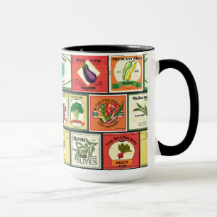 Vintage canned goods-Vegetables labels Mug