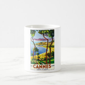 Vintage Cannes Cote D'Azur French Travel Poster Coffee Mug