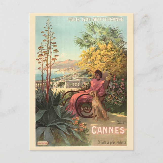 Vintage Cannes France French Riviera Travel Postcard (Front)