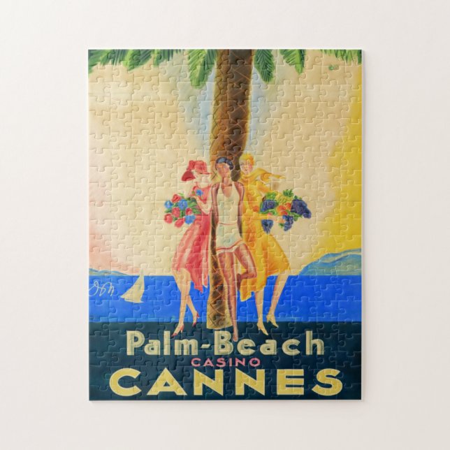 Vintage Cannes French Travel Jigsaw Puzzle (Vertical)