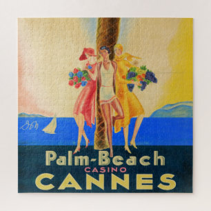 Vintage Cannes French Travel Jigsaw Puzzle