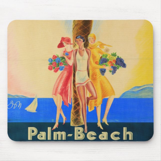 Vintage Cannes French Travel Mouse Mat (Front)