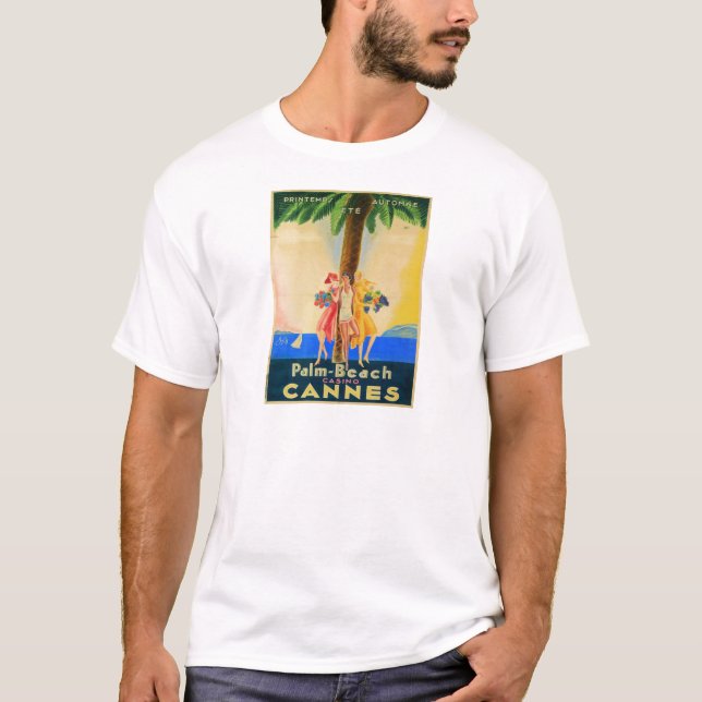 Vintage Cannes French Travel T-Shirt (Front)