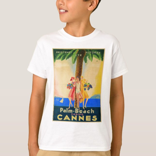 Vintage Cannes French Travel T-Shirt (Front)