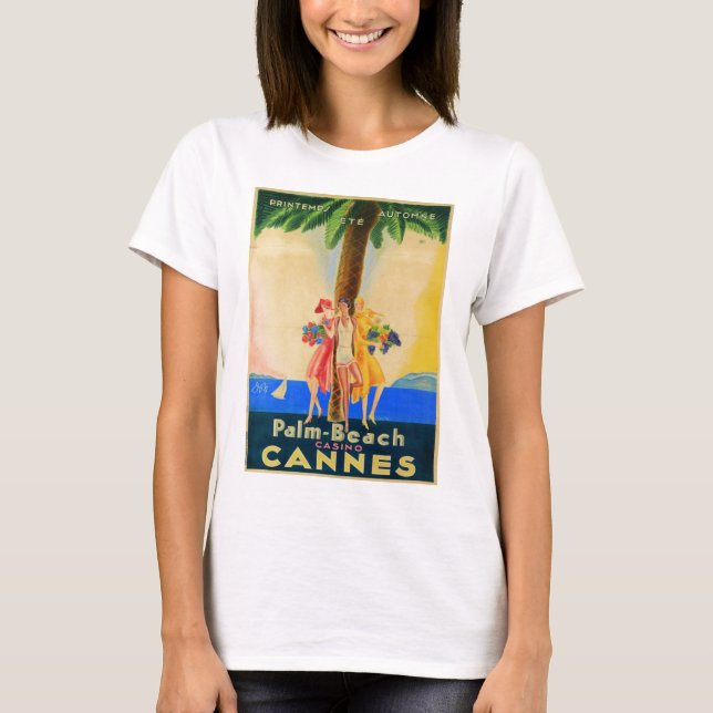 Vintage Cannes French Travel T-Shirt (Front)