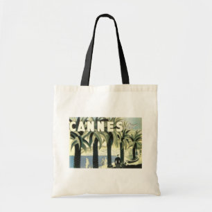 Vintage Cannes Travel Advertisement Tote Bag