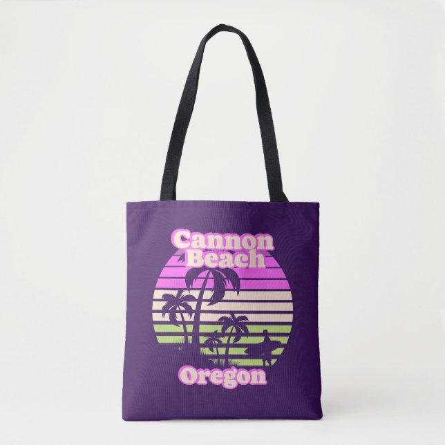 Vintage Cannon Beach Oregon Tote Bag (Front)