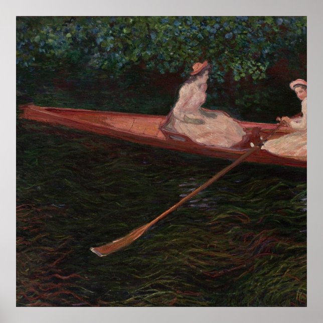 Vintage Canoe on the Epte Claude Monet Poster (Front)