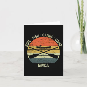 Vintage Canoeing Bwca Outdoor Hike Fish Canoe Camp Card